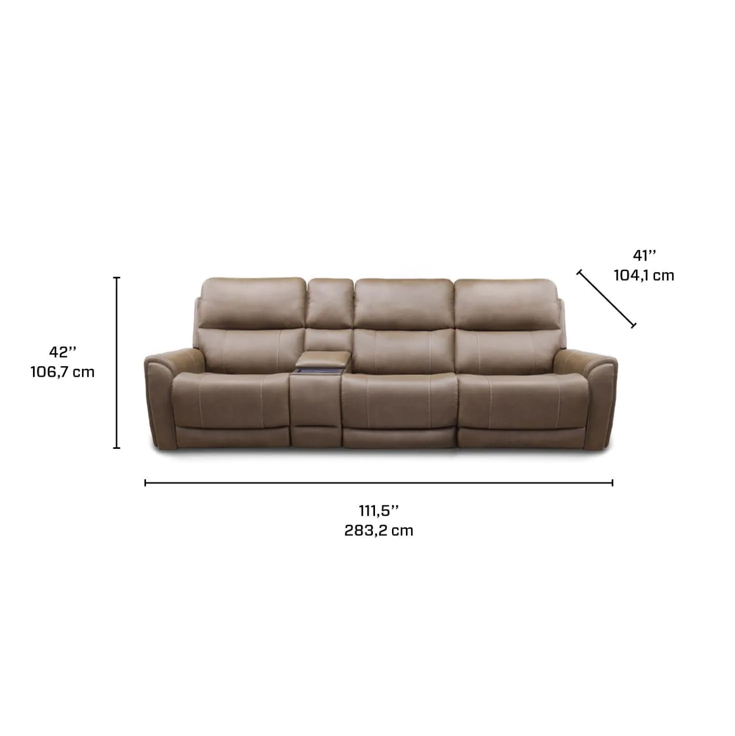 Sofa modulaire électrique inclinable avec console - 4 mcx
