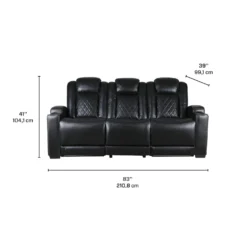 Sofa modulaire électrique inclinable avec dossier rabattable et lumières de lecture - 3 mcx