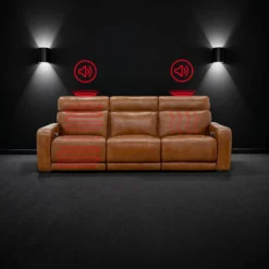 Sofa modulaire électrique inclinable avec haut-parleurs intégrés, massage et chaleur - 3 mcx