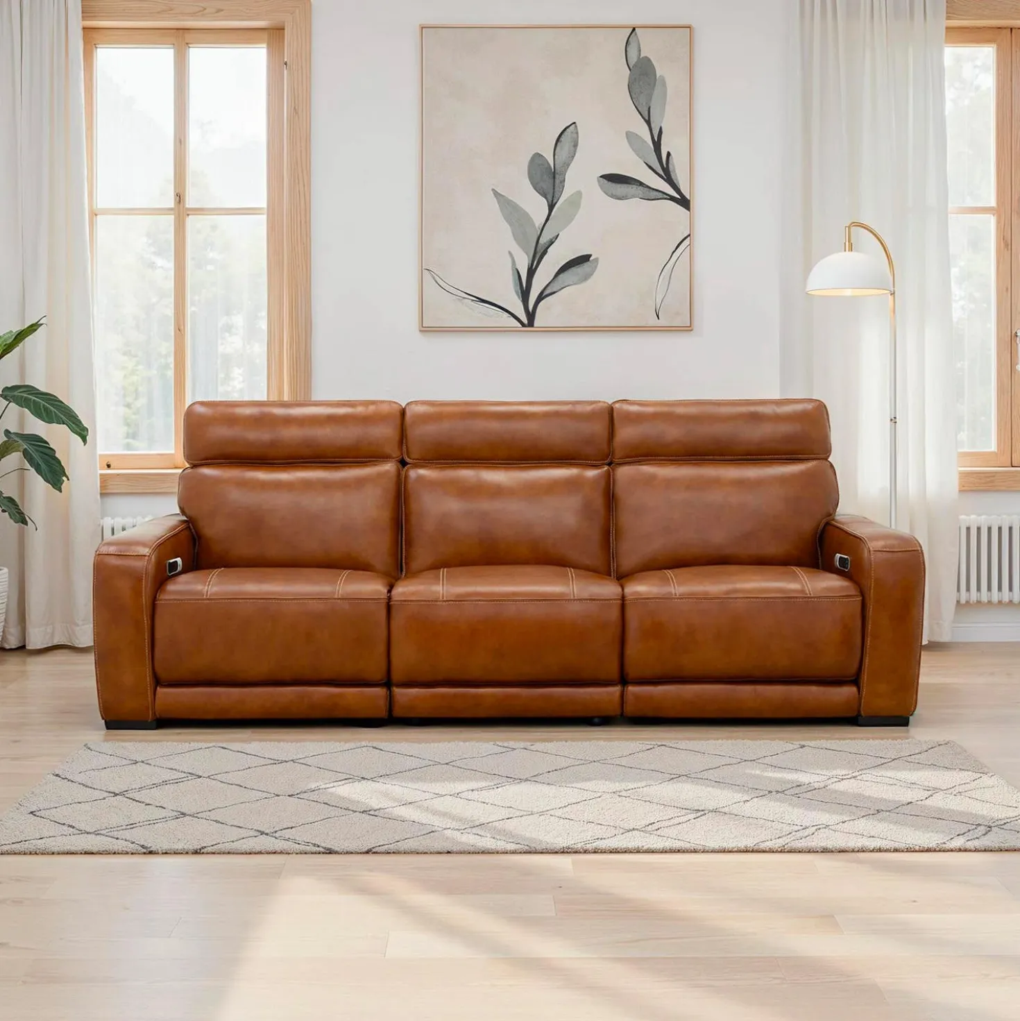 Sofa modulaire électrique inclinable avec haut-parleurs intégrés, massage et chaleur - 3 mcx