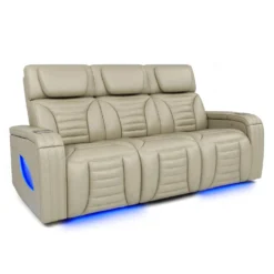 Sofa modulaire électrique inclinable avec massage, chaleur et dossier rabattable - 3 mcx