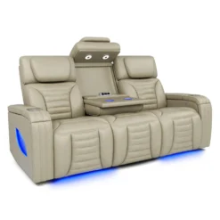 Sofa modulaire électrique inclinable avec massage, chaleur et dossier rabattable - 3 mcx