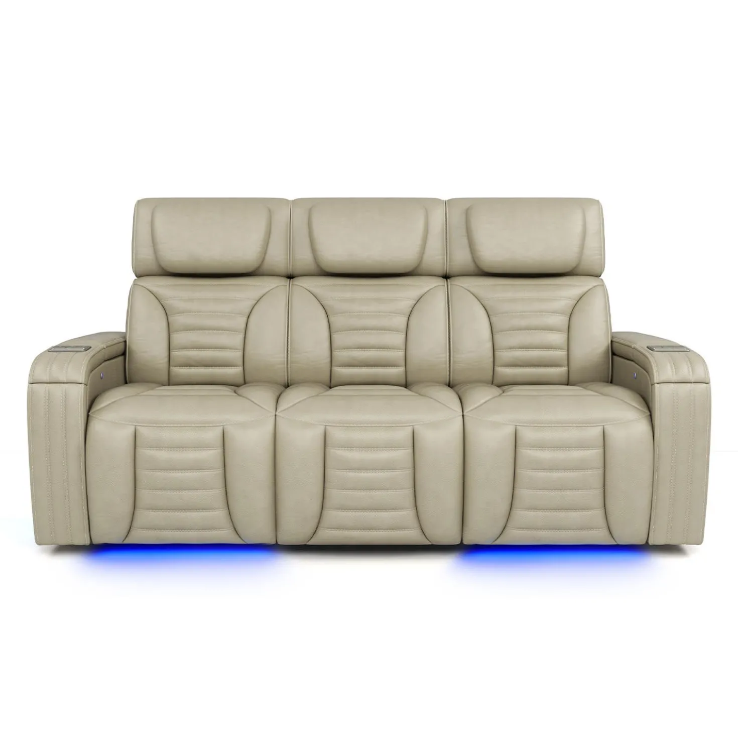 Sofa modulaire électrique inclinable avec massage, chaleur et dossier rabattable - 3 mcx