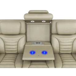 Sofa modulaire électrique inclinable avec massage, chaleur et dossier rabattable - 3 mcx