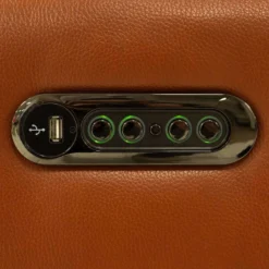 Sofa modulaire électrique inclinable en cuir véritable avec appui-têtes ajustables – 3 mcx
