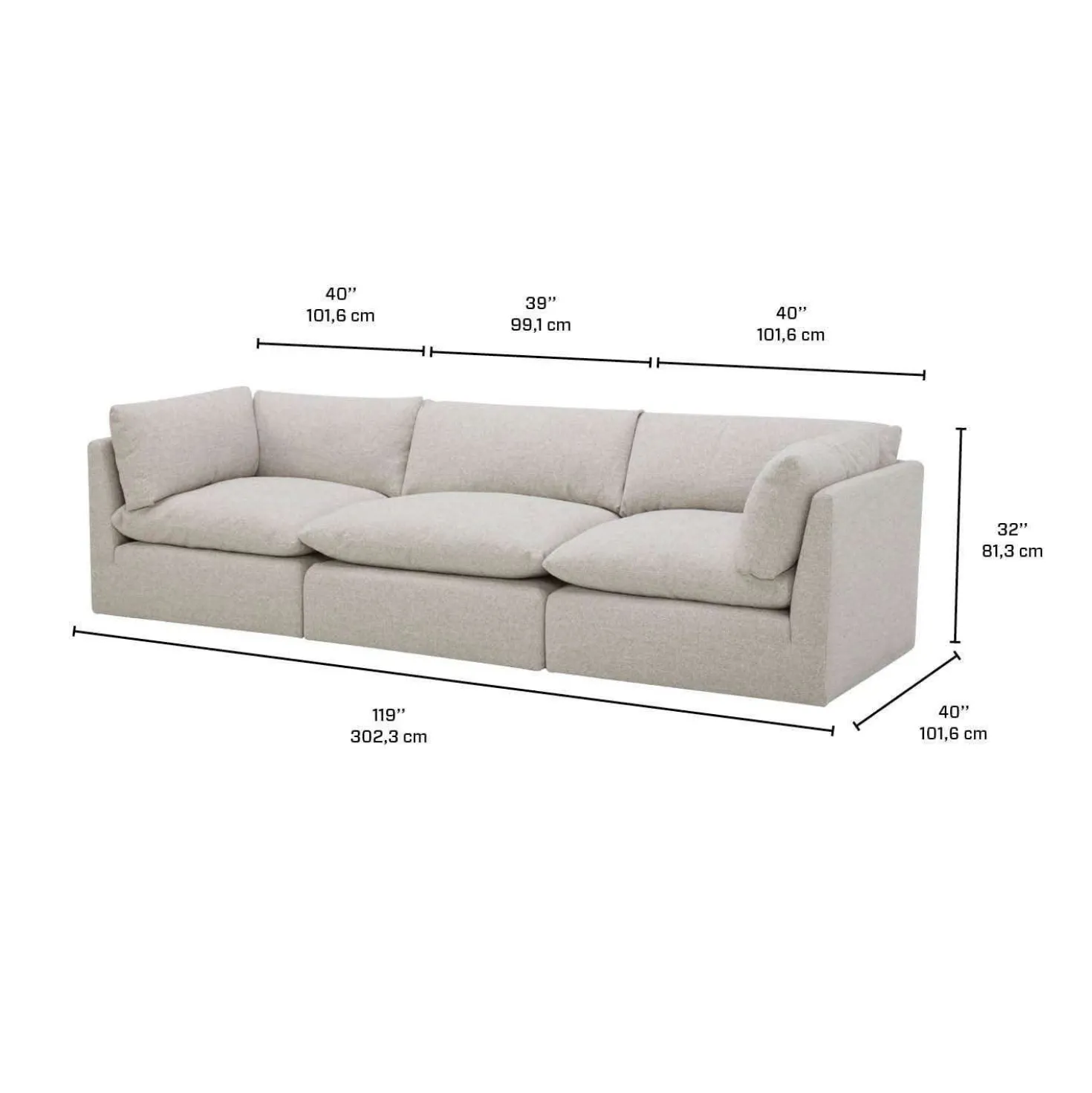 Sofa modulaire - 3 mcx