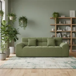 Sofa roulé et compressé dans une boite