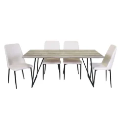 Table avec 4 chaises - blanc