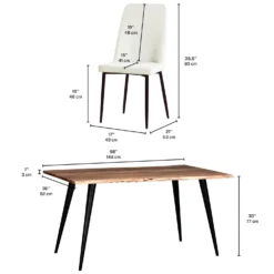 Table avec 4 chaises - blanc