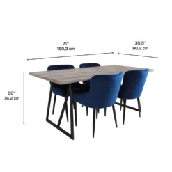 Table avec 4 chaises - bleu