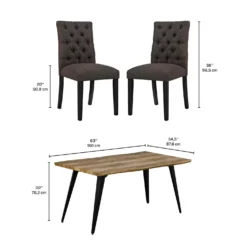 Table avec 4 chaises - gris