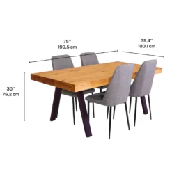 Table avec 4 chaises - gris