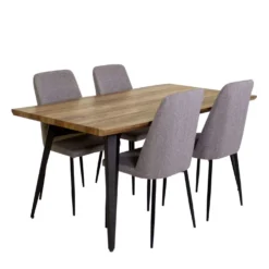 Table avec 4 chaises - gris