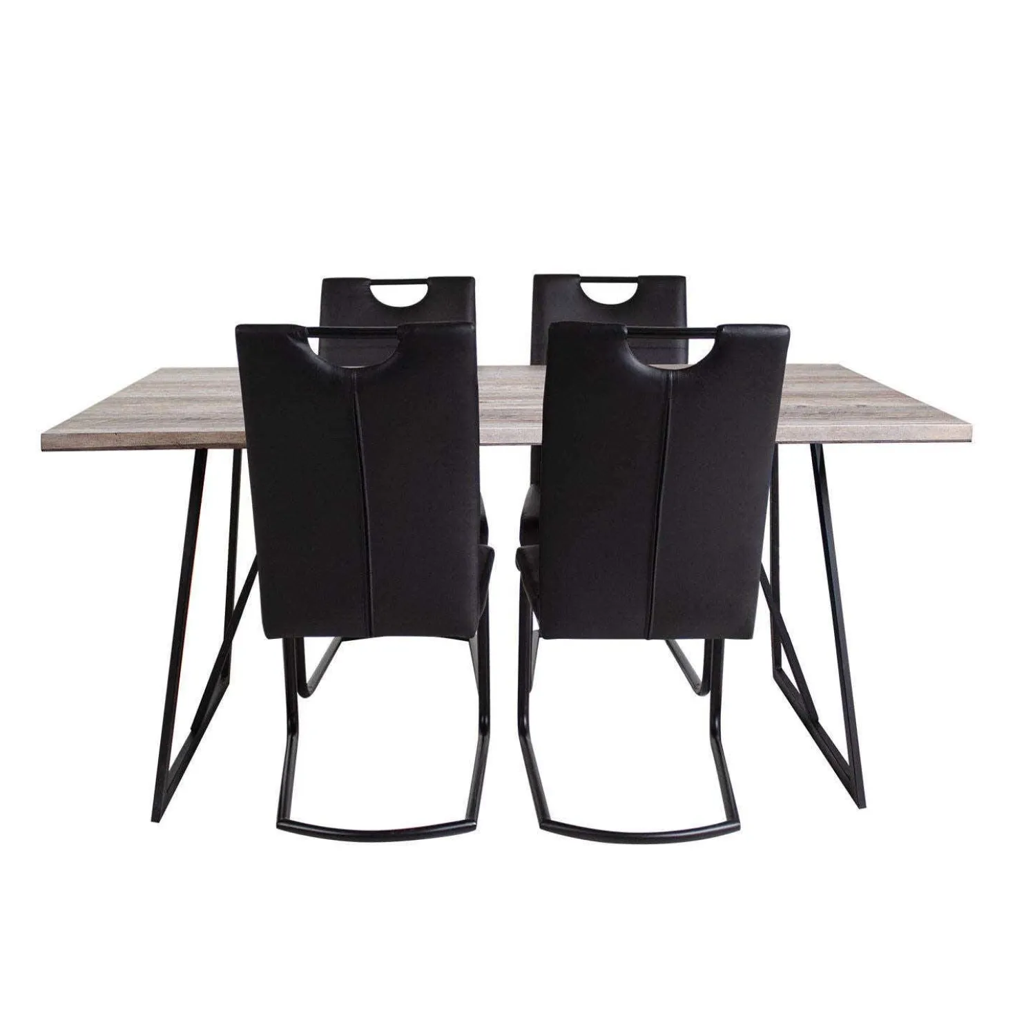Table avec 4 chaises - noir