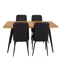 Table avec 4 chaises - noir