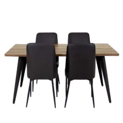 Table avec 4 chaises - noir