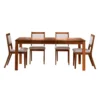 Table avec rallonge (54" à 70") et 4 chaises - brun