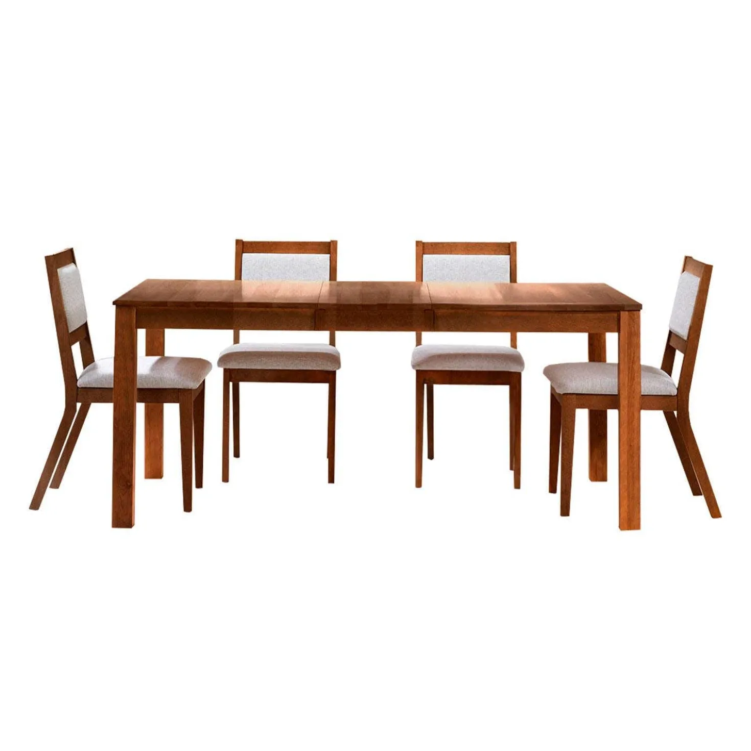 Table avec rallonge (54" à 70") et 4 chaises - brun
