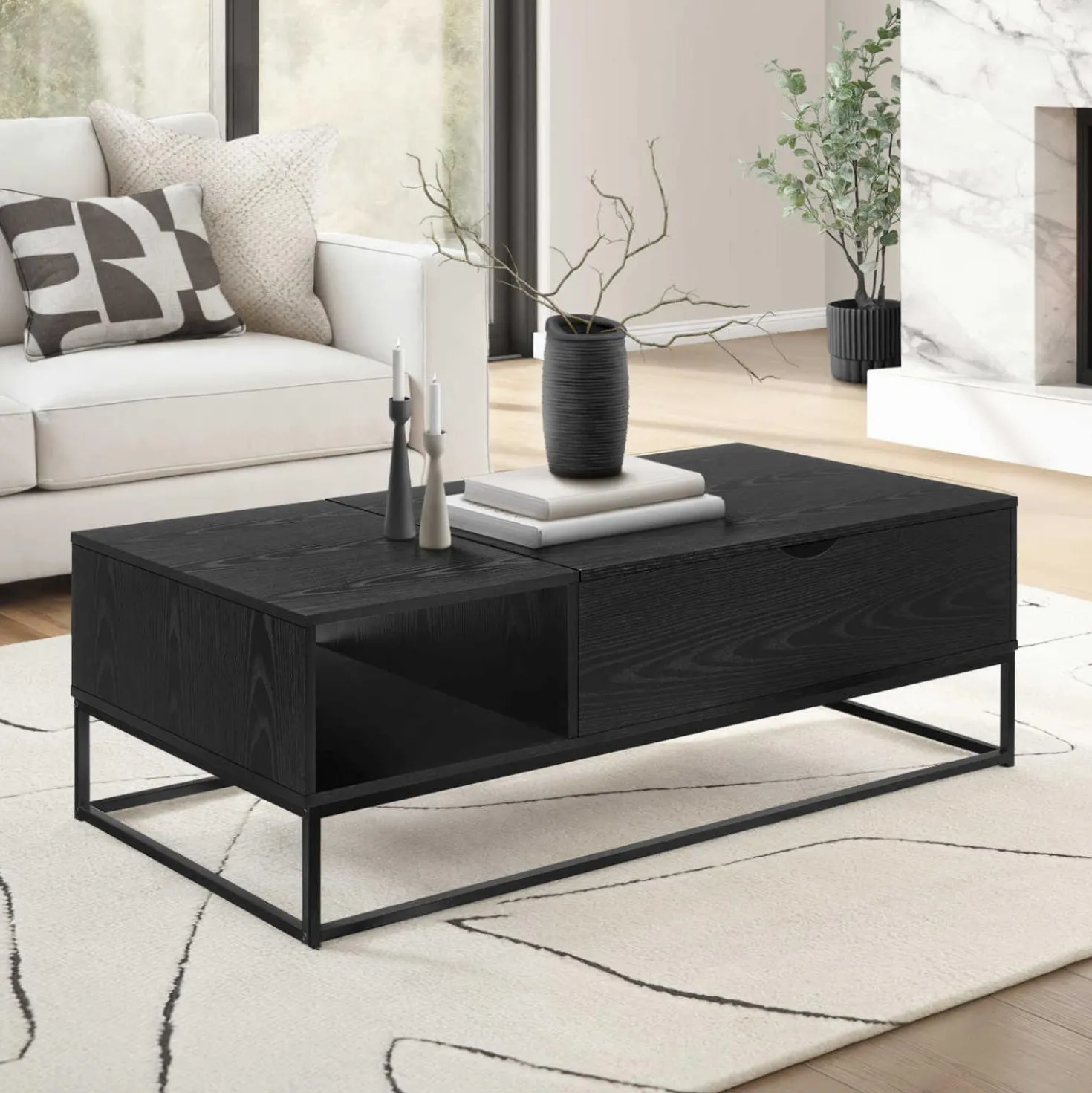 Table à café rectangulaire avec plateau relevable 48" - Monarch