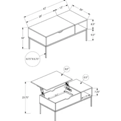 Table à café rectangulaire avec rangement - Monarch