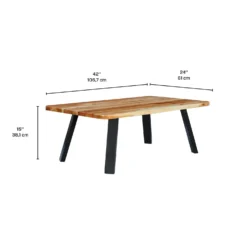 Table à café rectangulaire en bois massif