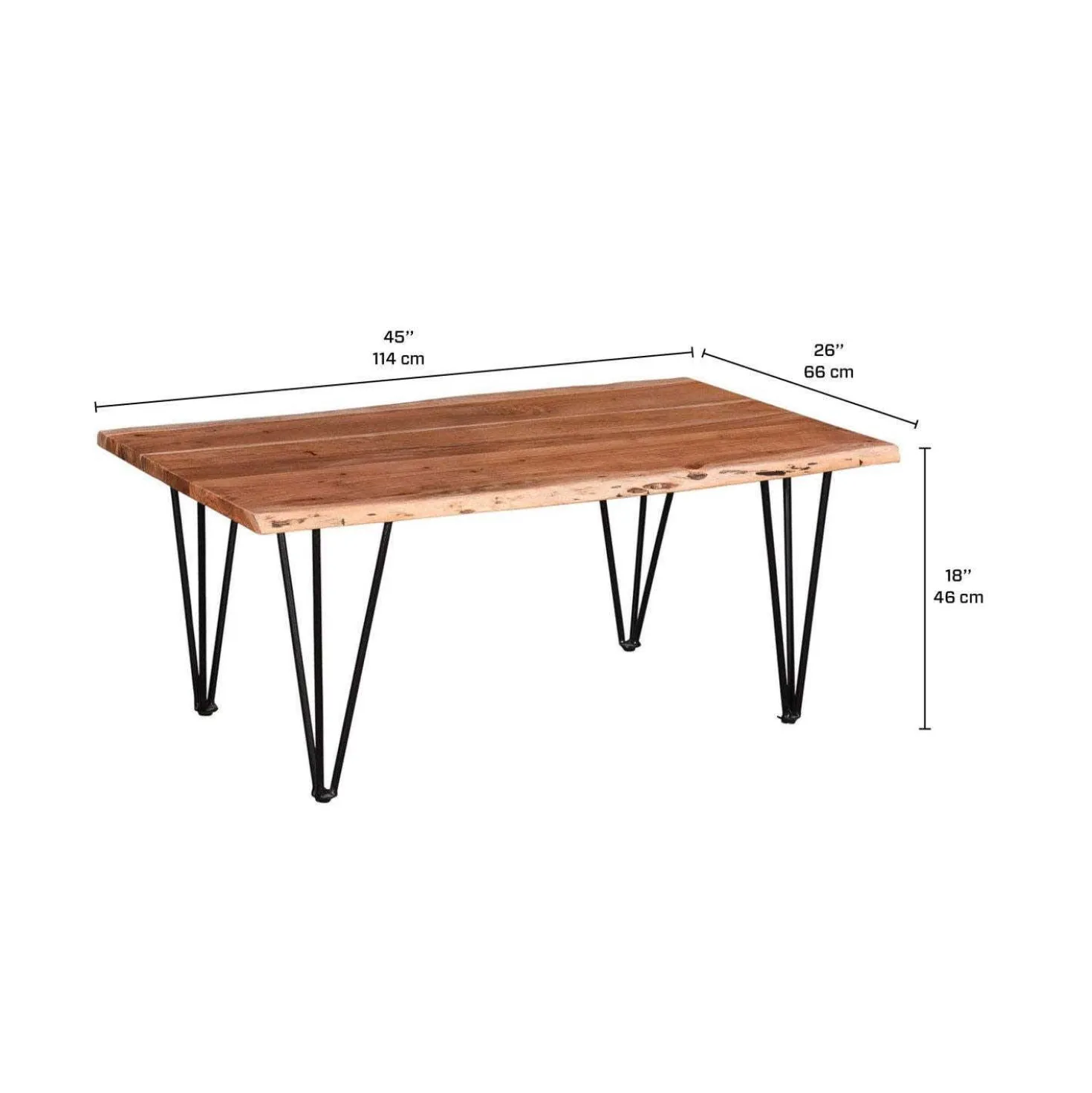 Table à café rectangulaire en bois massif