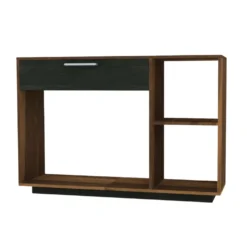 Table console - ardoise et noyer