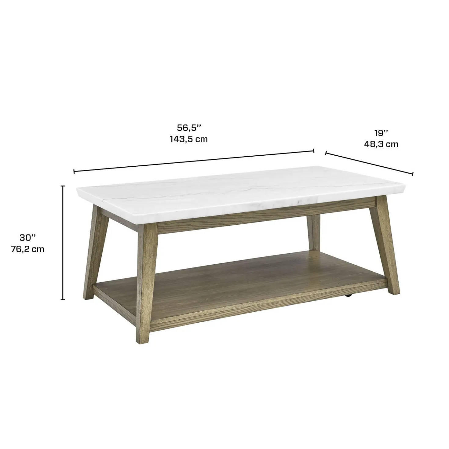 Table console avec plateau en marbre blanc