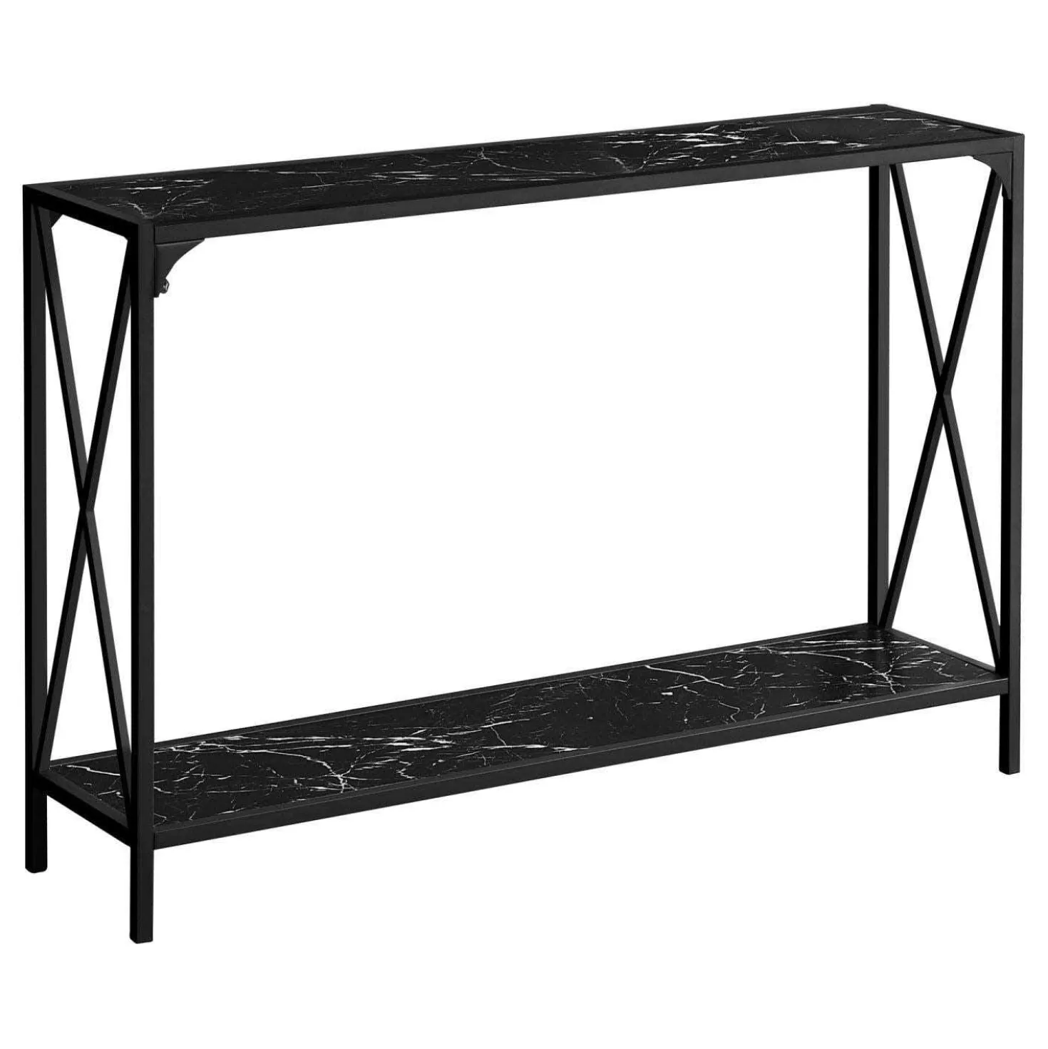 Table console - côtés en forme de x, 1 tablette, rectangulaire - 48"L - fau - Monarch