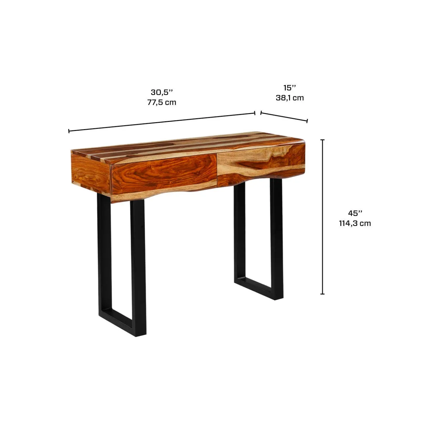 Table console en bois massif