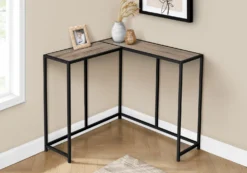 Table console - forme de L, coin, cadre en métal - 36
