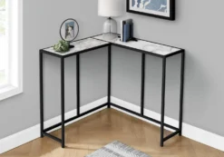 Table console - forme de L, coin, cadre en métal - 36