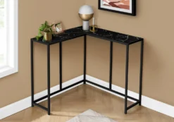Table console - forme de L, coin, cadre en métal - 36