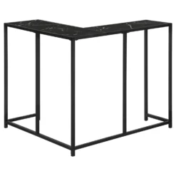Table console - forme de L, coin, cadre en métal - 36