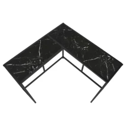 Table console - forme de L, coin, cadre en métal - 36