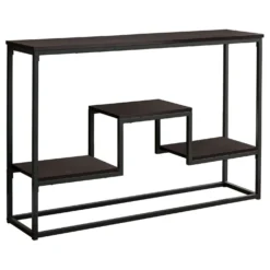 Table console - multi-niveaux, 3 tablettes, rectangulaire - 48"L - espresso - Monarch
