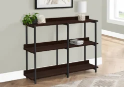 Table console - 3 niveau, étagères, rectangulaire, pieds en métal - 48" l - Monarch