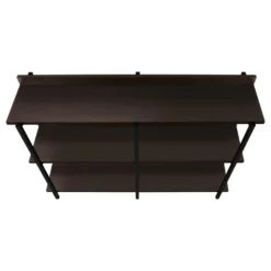 Table console - 3 niveau, étagères, rectangulaire, pieds en métal - 48