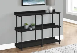 Table console - 3 niveau, étagères, rectangulaire, pieds en métal - 48" l - Monarch