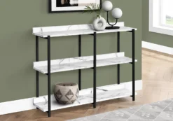 Table console - 3 niveau, étagères, rectangulaire, pieds en métal - 48" l - Monarch
