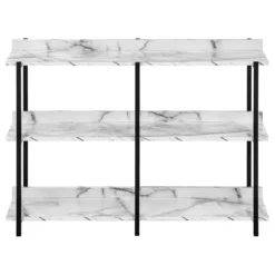 Table console - 3 niveau, étagères, rectangulaire, pieds en métal - 48