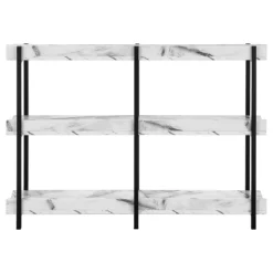 Table console - 3 niveau, étagères, rectangulaire, pieds en métal - 48