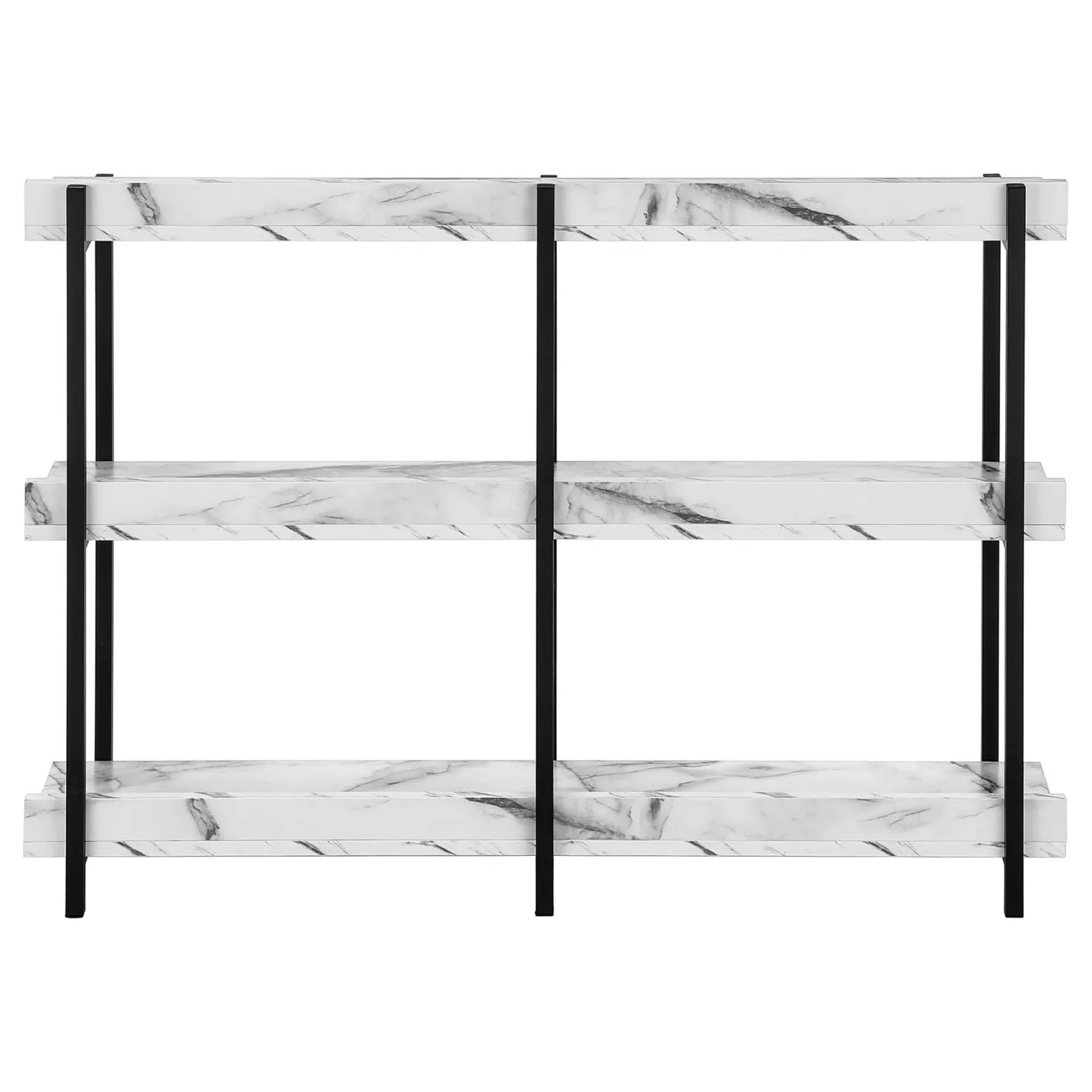 Table console - 3 niveau, étagères, rectangulaire, pieds en métal - 48" l - Monarch