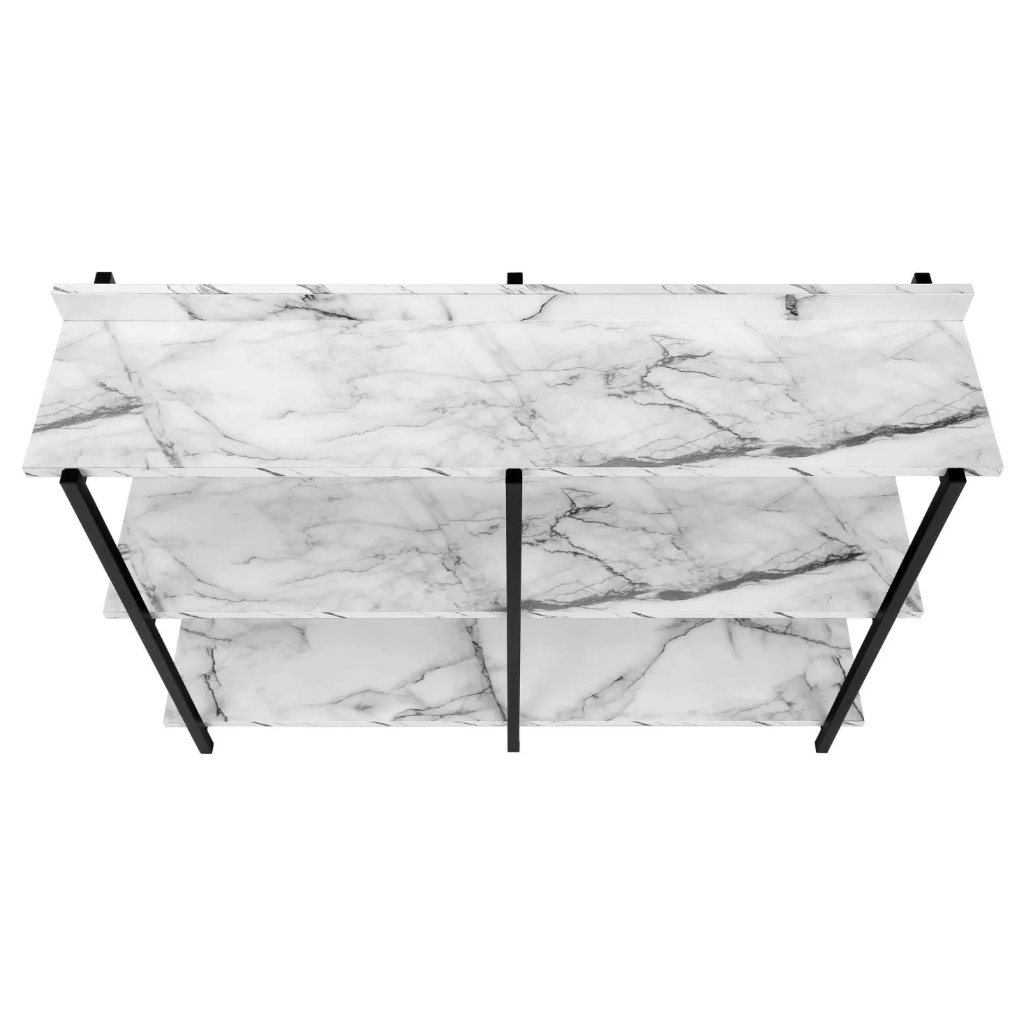 Table console - 3 niveau, étagères, rectangulaire, pieds en métal - 48" l - Monarch