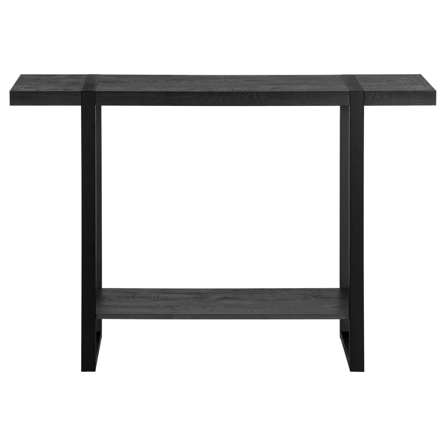 Table console - 2 niveaux, 1 tablette, rectangulaire - 48"L - faux bois noi - Monarch