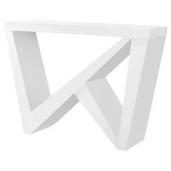 Table console - panneau épais, base asymétrique - 48"L - blanc - Monarch
