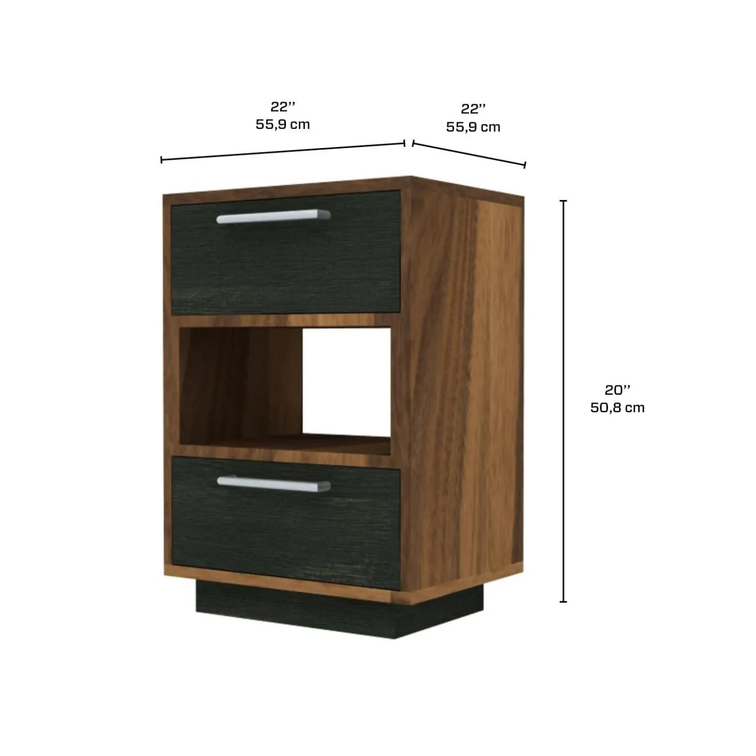 Table d’appoint - ardoise et noyer