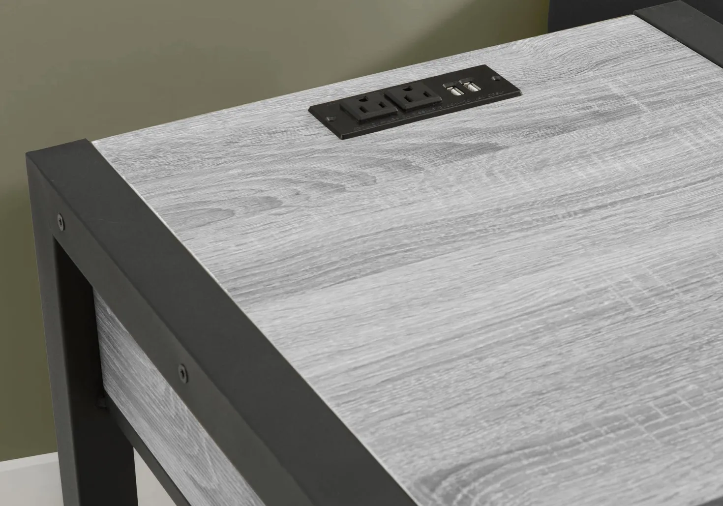Table d'appoint avec rangement, prise électrique et ports usb - Monarch