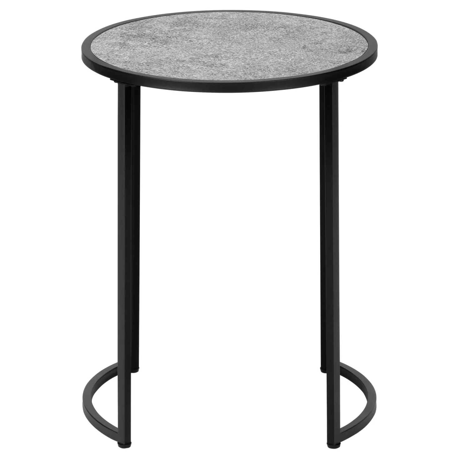 Table d'appoint - base courbe en forme de u, ronde - 24"H - faux pierre gris - Monarch