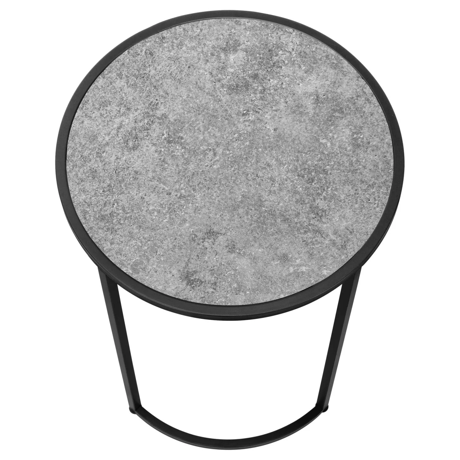 Table d'appoint - base courbe en forme de u, ronde - 24"H - faux pierre gris - Monarch